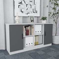 Pasha 4'lü Ofis Takımı Ücretsiz Kurulum Model 6 Beyaz Füme