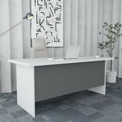 Pasha 4'lü Ofis Takımı Ücretsiz Kurulum Model 6 Beyaz Füme